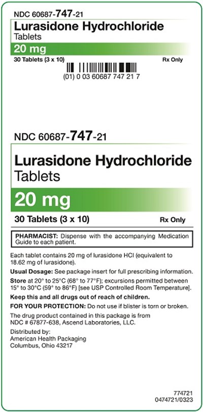 20 mg Carton.jpg 20 mg Lurasidone Hydrochloride Tablets Carton - 20 mg Carton
